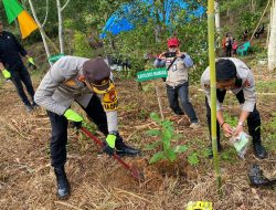 Menanti HUT Ke-78 Bhayangkara, Polres Mamasa Tanam Pohon Upaya Cegah Longsor