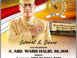 Andi Waris Halid Resmi Dilantik jadi Anggota DPD RI Perwakilan Sulsel