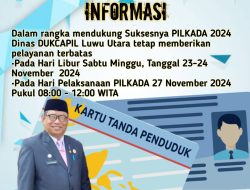Dukung Suksesnya Pilkada 2024, Disdukcapil Luwu Utara Buka Pelayanan di Hari Libur