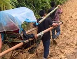Kasihan Warga Salu Makki Mamuju, Orang Sakit Ditandu Sejauh 40 Km ke PKM