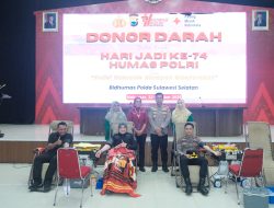 Semarak HUT ke-74 Humas Polri, Humas Polda Sulsel Tebar Kepedulian Lewat Donor Darah
