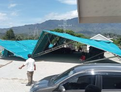 Akibat Angin Kencang, Tenda Terowongan di Rujab Bupati Mamasa Roboh Jelang Kunjungan Kapolda