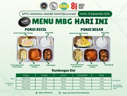 SPPG Mamasa Mambi Rantebulahan Salurkan MBG untuk 2.520 Penerima Manfaat