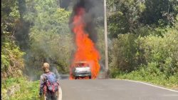 Pick Up Bermuatan Gas Terbakar di Rongkong, Barang Dagangan dan Uang Rp10 Juta Ludes
